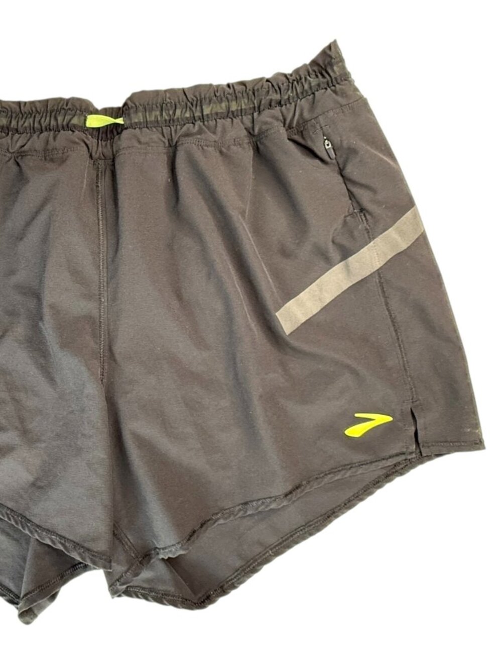 BROOKS Running Shorts, Black Elastic Waistband Size Women's Large. Lined Liner